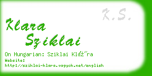 klara sziklai business card